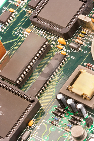 To use this stock image in your creative project, please select the size you need over to the right and click the "Add to Cart" button.
Your downloaded image will come with the Cutcaster watermark removed so don’t worry about the watermark you see on this page. Computer chip stock photo, Image of chips in a circuit of a component of a computer by Ivan Montero