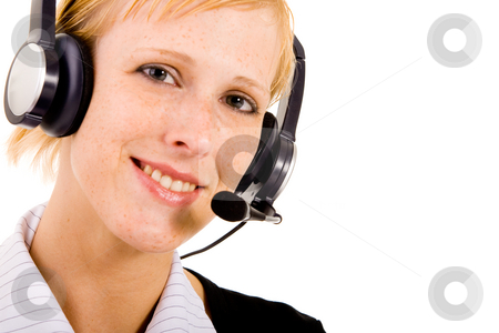 To use this stock image in your creative project, please select the size you need over to the right and click the "Add to Cart" button.
Your downloaded image will come with the Cutcaster watermark removed so don’t worry about the watermark you see on this page. Helpdesk woman with a headset stock photo, Helpdesk employee is waiting for your issue by Frenk and Danielle Kaufmann
