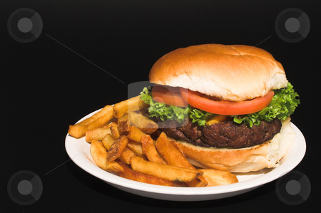 To use this stock image in your creative project, please select the size you need over to the right and click the "Add to Cart" button.
Your downloaded image will come with the Cutcaster watermark removed so don’t worry about the watermark you see on this page. Cheeseburger and Fries stock photo, A delicious cheeseburger and an order of French fries. by Robert Byron