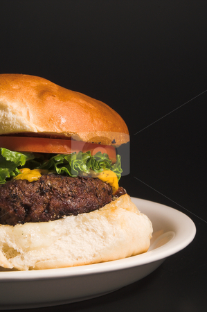 To use this stock image in your creative project, please select the size you need over to the right and click the "Add to Cart" button.
Your downloaded image will come with the Cutcaster watermark removed so don’t worry about the watermark you see on this page. Cheeseburger stock photo, A delicious cheeseburger with all the fixings. by Robert Byron