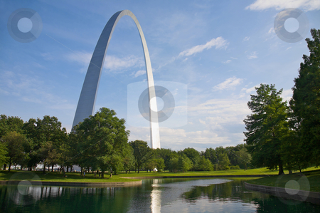To use this stock image in your creative project, please select the size you need over to the right and click the "Add to Cart" button.
Your downloaded image will come with the Cutcaster watermark removed so don’t worry about the watermark you see on this page. St. Louis arch and reflection stock photo, An interesting view of the St. Louis Arch - Gateway to the West - the Jefferson National Expansion Memorial (U.S. National Park Service) by Mitch Aunger