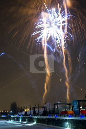 To use this stock image in your creative project, please select the size you need over to the right and click the "Add to Cart" button.
Your downloaded image will come with the Cutcaster watermark removed so don’t worry about the watermark you see on this page. Fireworks stock photo, Fireworks over the Montreal's Lights Festival by Vlad Podkhlebnik