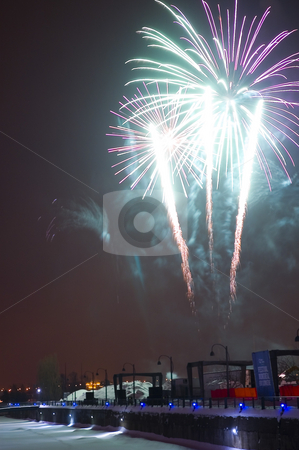 To use this stock image in your creative project, please select the size you need over to the right and click the "Add to Cart" button.
Your downloaded image will come with the Cutcaster watermark removed so don’t worry about the watermark you see on this page. Fireworks over a city stock photo, Fireworks over the Montreal's Lights Festival by Vlad Podkhlebnik