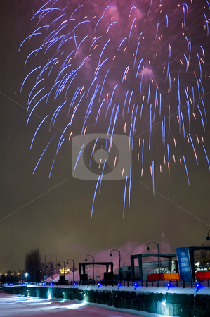 To use this stock image in your creative project, please select the size you need over to the right and click the "Add to Cart" button.
Your downloaded image will come with the Cutcaster watermark removed so don’t worry about the watermark you see on this page. Purple Fireworks stock photo, Fireworks over the Montreal's Lights Festival by Vlad Podkhlebnik