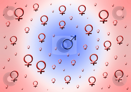 To use this stock image in your creative project, please select the size you need over to the right and click the "Add to Cart" button.
Your downloaded image will come with the Cutcaster watermark removed so don’t worry about the watermark you see on this page. Harem stock photo, Blue and red symbols of a man and a woman by Petr Koudelka