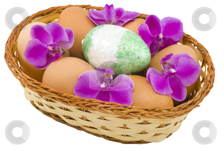 To use this stock image in your creative project, please select the size you need over to the right and click the "Add to Cart" button.
Your downloaded image will come with the Cutcaster watermark removed so don’t worry about the watermark you see on this page. Colourful Easter Eggs stock photo, A basket of colourful easter eggs isolated on the white background by Petr Koudelka