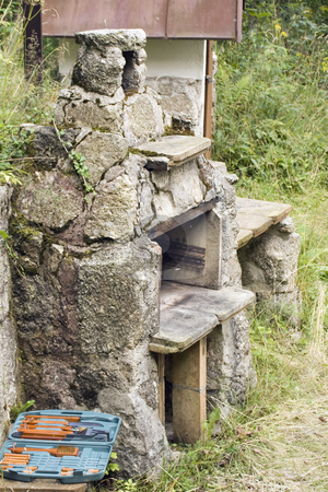 To use this stock image in your creative project, please select the size you need over to the right and click the "Add to Cart" button.
Your downloaded image will come with the Cutcaster watermark removed so don’t worry about the watermark you see on this page. Barbecue Grill stock photo, Grill, chimney and fireplace used for barbecues by Petr Koudelka