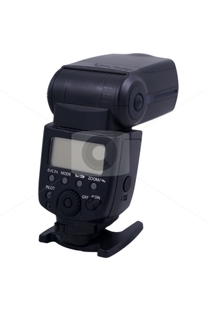 To use this stock image in your creative project, please select the size you need over to the right and click the "Add to Cart" button.
Your downloaded image will come with the Cutcaster watermark removed so don’t worry about the watermark you see on this page. Flash stock photo, An external system flash isolated on the white background by Petr Koudelka