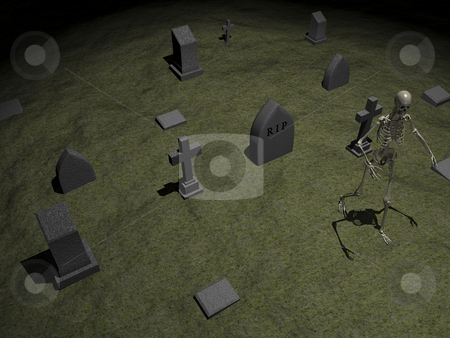 To use this stock image in your creative project, please select the size you need over to the right and click the "Add to Cart" button.
Your downloaded image will come with the Cutcaster watermark removed so don’t worry about the watermark you see on this page. Skeleton stock photo, Skeleton in grave yard 3. 3D image. by John Teeter