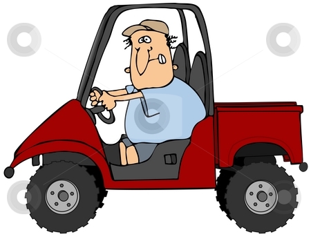 To use this stock image in your creative project, please select the size you need over to the right and click the "Add to Cart" button.
Your downloaded image will come with the Cutcaster watermark removed so don’t worry about the watermark you see on this page. Man Driving A UTV Vehicle stock photo, This illustration depicts a man driving a UTV recreational vehicle. by Dennis Cox