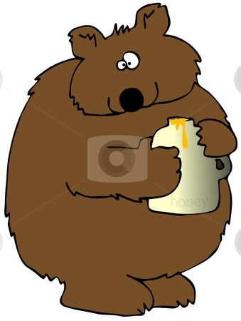 To use this stock image in your creative project, please select the size you need over to the right and click the "Add to Cart" button.
Your downloaded image will come with the Cutcaster watermark removed so don’t worry about the watermark you see on this page. Honey Bear stock photo, This illustration depicts a brown bear holding a jar of honey. by Dennis Cox