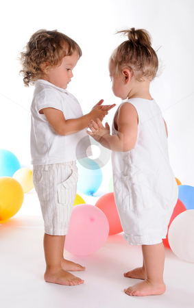 To use this stock image in your creative project, please select the size you need over to the right and click the "Add to Cart" button.
Your downloaded image will come with the Cutcaster watermark removed so don’t worry about the watermark you see on this page. Childhood Friends 3 stock photo, Little Curly-headed Boy and Little Girl by Valeriy Mazur