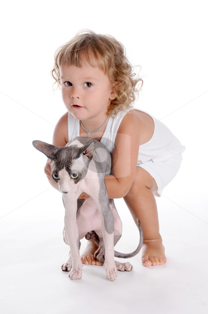 To use this stock image in your creative project, please select the size you need over to the right and click the "Add to Cart" button.
Your downloaded image will come with the Cutcaster watermark removed so don’t worry about the watermark you see on this page. Boy and Cat stock photo, Little Curly-headed Boy and Cat by Valeriy Mazur