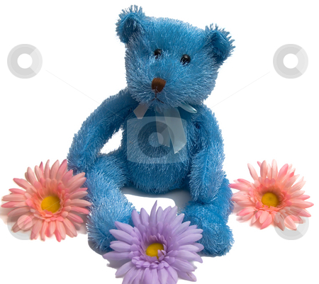 To use this stock image in your creative project, please select the size you need over to the right and click the "Add to Cart" button.
Your downloaded image will come with the Cutcaster watermark removed so don’t worry about the watermark you see on this page. Blue Teddy Bear stock photo, Isolated Blue Teddy Bear with flowers on a white background by Johan Knelsen