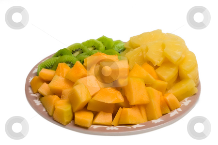 To use this stock image in your creative project, please select the size you need over to the right and click the "Add to Cart" button.
Your downloaded image will come with the Cutcaster watermark removed so don’t worry about the watermark you see on this page. Cantaloupe Tray stock photo, Isolated tray of Kiwi, Pineapple and cantaloupe by Johan Knelsen