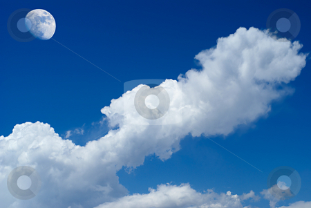 To use this stock image in your creative project, please select the size you need over to the right and click the "Add to Cart" button.
Your downloaded image will come with the Cutcaster watermark removed so don’t worry about the watermark you see on this page. Deep blue stock photo, The moon over the clouds by Serge VILLA
