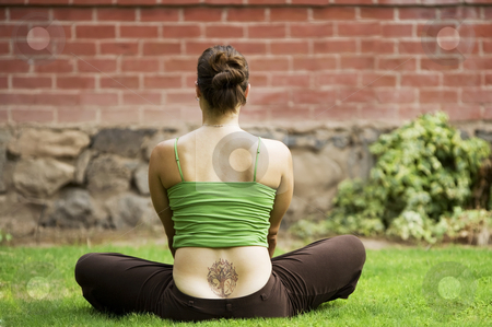 To use this stock image in your creative project, please select the size you need over to the right and click the "Add to Cart" button.
Your downloaded image will come with the Cutcaster watermark removed so don’t worry about the watermark you see on this page. Woman with tattoo stock photo, Back of woman with a tattoo sitting on grass by Scott Griessel