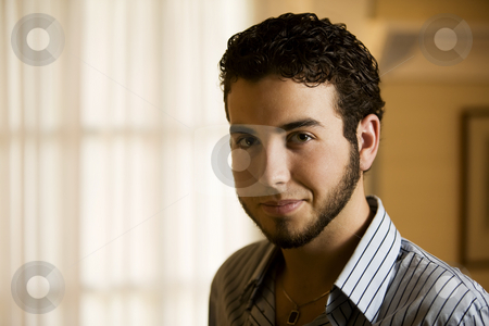 To use this stock image in your creative project, please select the size you need over to the right and click the "Add to Cart" button.
Your downloaded image will come with the Cutcaster watermark removed so don’t worry about the watermark you see on this page. Portrait of a Young Man stock photo, Portrait of a Handsome Young Man Indoors by Scott Griessel