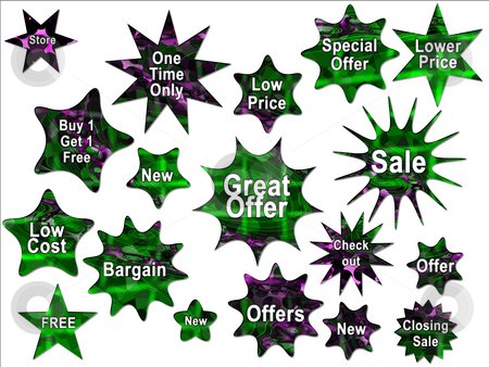 To use this stock image in your creative project, please select the size you need over to the right and click the "Add to Cart" button.
Your downloaded image will come with the Cutcaster watermark removed so don’t worry about the watermark you see on this page. Green and Purple Special Offer Sale Stickers for Website stock photo, Green and Purple Special Offer Sale Stickers for Website by Robert Davies