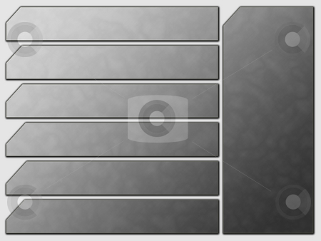To use this stock image in your creative project, please select the size you need over to the right and click the "Add to Cart" button.
Your downloaded image will come with the Cutcaster watermark removed so don’t worry about the watermark you see on this page. Grey Futuristic Website Navigation Stone Buttons stock photo, 3d Web 2.0 Futuristic Website Navigation Stone Buttons by Robert Davies