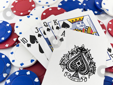 To use this stock image in your creative project, please select the size you need over to the right and click the "Add to Cart" button.
Your downloaded image will come with the Cutcaster watermark removed so don’t worry about the watermark you see on this page. Red White and Blue Poker Chips and Royal Flush on White Backgrou stock photo, Red White and Blue Poker Chips and Royal Flush on White Background by Robert Davies