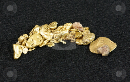 To use this stock image in your creative project, please select the size you need over to the right and click the "Add to Cart" button.
Your downloaded image will come with the Cutcaster watermark removed so don’t worry about the watermark you see on this page. Gold Nuggets On Dark Background stock photo, Many large gold nuggets spread across a dark background. by Lynn Bendickson