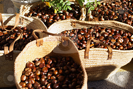 To use this stock image in your creative project, please select the size you need over to the right and click the "Add to Cart" button.
Your downloaded image will come with the Cutcaster watermark removed so don’t worry about the watermark you see on this page. Chesnuts in Market stock photo, Baskets of chesnuts in a Provencal market by Serge VILLA
