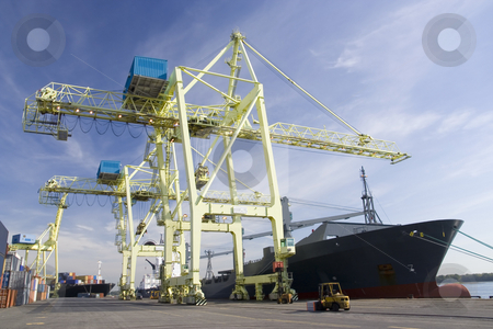 To use this stock image in your creative project, please select the size you need over to the right and click the "Add to Cart" button.
Your downloaded image will come with the Cutcaster watermark removed so don’t worry about the watermark you see on this page. Port Cranes unloading a Ship stock photo, Giant container crane unloading a ship in a port by Claude Beaubien