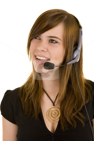 To use this stock image in your creative project, please select the size you need over to the right and click the "Add to Cart" button.
Your downloaded image will come with the Cutcaster watermark removed so don’t worry about the watermark you see on this page. Beautiful young lady with headset stock photo, Beautiful young business lady wearing a headset for communications, isolated on a white background. by Nicolaas Traut