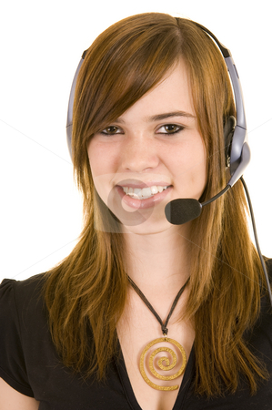 To use this stock image in your creative project, please select the size you need over to the right and click the "Add to Cart" button.
Your downloaded image will come with the Cutcaster watermark removed so don’t worry about the watermark you see on this page. Beautiful young lady with headset stock photo, Beautiful young business lady wearing a headset for communications, isolated on a white background. by Nicolaas Traut