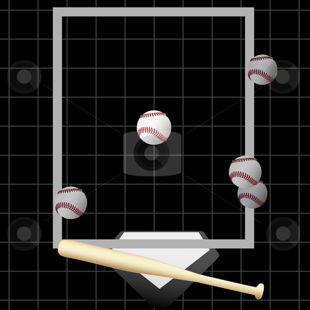 To use this stock image in your creative project, please select the size you need over to the right and click the "Add to Cart" button.
Your downloaded image will come with the Cutcaster watermark removed so don’t worry about the watermark you see on this page. Strike 3 Baseball Pitching Balls Strikeout Bat Home stock vector clipart, TV style pitch tracking graphic of an at bat with 5 pitches & a strikeout pitch down the middle of home plate. by Michael Brown