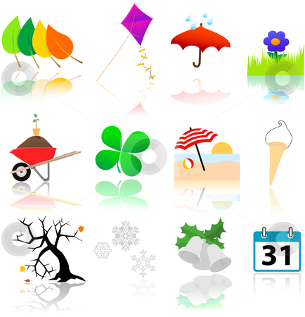 To use this stock image in your creative project, please select the size you need over to the right and click the "Add to Cart" button.
Your downloaded image will come with the Cutcaster watermark removed so don’t worry about the watermark you see on this page. Seasons Change Icons stock vector clipart, A year's worth of icons depicting changing of the four seasons. by Michael Brown