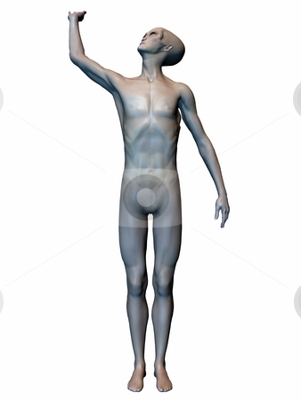 To use this stock image in your creative project, please select the size you need over to the right and click the "Add to Cart" button.
Your downloaded image will come with the Cutcaster watermark removed so don’t worry about the watermark you see on this page. Alien stock photo, 3D Render of an Alien by Andreas Meyer