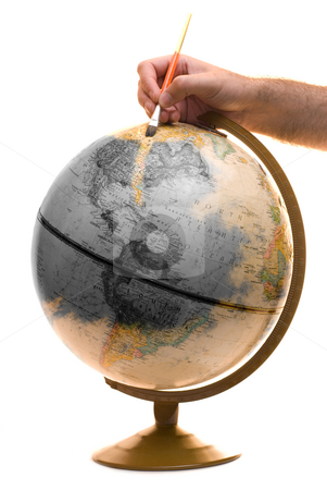 To use this stock image in your creative project, please select the size you need over to the right and click the "Add to Cart" button.
Your downloaded image will come with the Cutcaster watermark removed so don’t worry about the watermark you see on this page. Brightening Up The Planet stock photo, A model of the earth being painted as a symbolic way of showing someone brightening up the planet by Richard Nelson