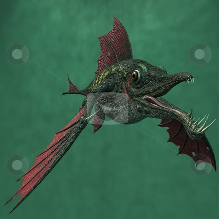 To use this stock image in your creative project, please select the size you need over to the right and click the "Add to Cart" button.
Your downloaded image will come with the Cutcaster watermark removed so don’t worry about the watermark you see on this page. Fantasy Dragon Fish stock photo, 3D Render of an Fantasy Dragon Fish by Andreas Meyer