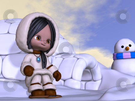 To use this stock image in your creative project, please select the size you need over to the right and click the "Add to Cart" button.
Your downloaded image will come with the Cutcaster watermark removed so don’t worry about the watermark you see on this page. Toon Eskimo stock photo, 3D Render of an Toon Eskimo by Andreas Meyer