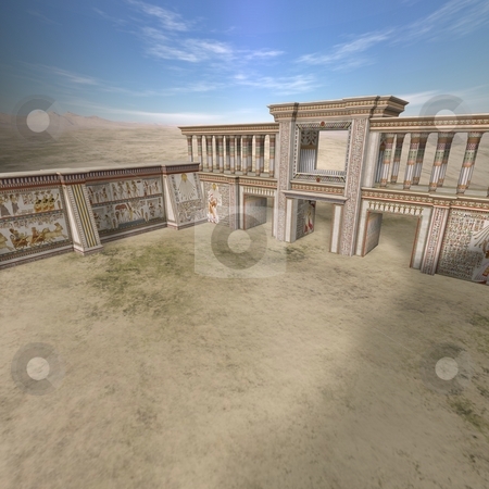 To use this stock image in your creative project, please select the size you need over to the right and click the "Add to Cart" button.
Your downloaded image will come with the Cutcaster watermark removed so don’t worry about the watermark you see on this page. Egyptian Background with Palace stock photo, 3D Render of an Egyptian Background with Palace by Andreas Meyer