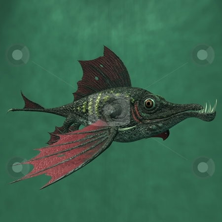 To use this stock image in your creative project, please select the size you need over to the right and click the "Add to Cart" button.
Your downloaded image will come with the Cutcaster watermark removed so don’t worry about the watermark you see on this page. Fantasy Dragon Fish stock photo, 3D Render of an Fantasy Dragon Fish by Andreas Meyer