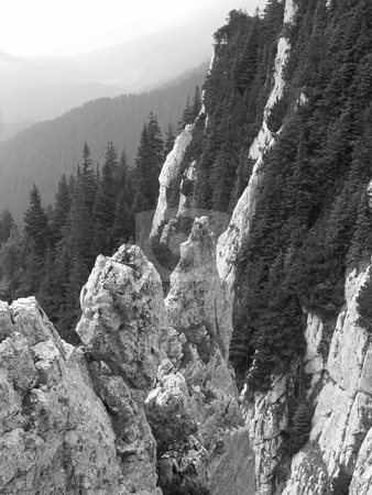 To use this stock image in your creative project, please select the size you need over to the right and click the "Add to Cart" button.
Your downloaded image will come with the Cutcaster watermark removed so don’t worry about the watermark you see on this page. Mountains in Transylvania stock photo, Mountains in Romania, from unusual viewpoint. Black and white coloring draws all attention to the great altitude. by Gyozo Toth
