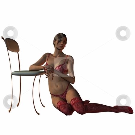 To use this stock image in your creative project, please select the size you need over to the right and click the "Add to Cart" button.
Your downloaded image will come with the Cutcaster watermark removed so don’t worry about the watermark you see on this page. Girl on the chair stock photo, 3D Render of an Girl on the chair by Andreas Meyer