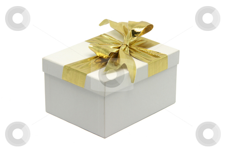 To use this stock image in your creative project, please select the size you need over to the right and click the "Add to Cart" button.
Your downloaded image will come with the Cutcaster watermark removed so don’t worry about the watermark you see on this page. Gift box stock photo, White gift box with golden ribbon isolated on white background with clipping path by EVANGELOS THOMAIDIS