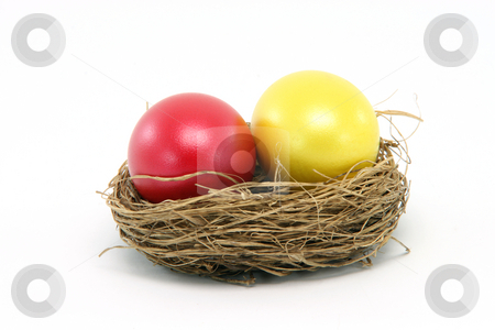 To use this stock image in your creative project, please select the size you need over to the right and click the "Add to Cart" button.
Your downloaded image will come with the Cutcaster watermark removed so don’t worry about the watermark you see on this page. Red yellow egg stock photo, Red and yellow easter egg in a nest isolated on white background seasonal by EVANGELOS THOMAIDIS