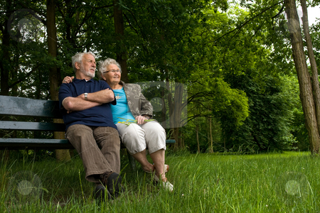 To use this stock image in your creative project, please select the size you need over to the right and click the "Add to Cart" button.
Your downloaded image will come with the Cutcaster watermark removed so don’t worry about the watermark you see on this page. Elderly couple relaxing on a park bench stock photo, Elderly couple enjoying nature on a park bench by Frenk and Danielle Kaufmann