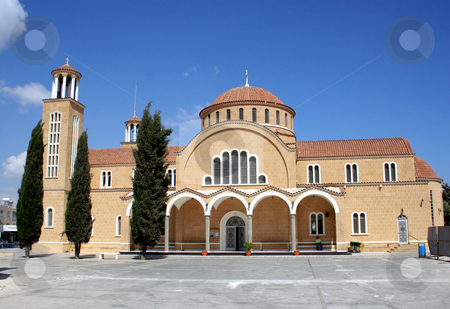To use this stock image in your creative project, please select the size you need over to the right and click the "Add to Cart" button.
Your downloaded image will come with the Cutcaster watermark removed so don’t worry about the watermark you see on this page. Traditional Cypriot Church stock photo, Exterior facade of traditional Cypriot church and belltower. by Martin Crowdy