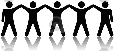 To use this stock image in your creative project, please select the size you need over to the right and click the "Add to Cart" button.
Your downloaded image will come with the Cutcaster watermark removed so don’t worry about the watermark you see on this page. Group of People Celebrate Teamwork stock vector clipart, A team or group of five people with hands raised celebrate cooperation, teamwork, victory, winning, etc. by Michael Brown
