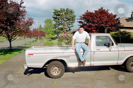 To use this stock image in your creative project, please select the size you need over to the right and click the "Add to Cart" button.
Your downloaded image will come with the Cutcaster watermark removed so don’t worry about the watermark you see on this page. MPIXIS550177 stock photo, Man sitting on pick-up truck by Mpixis World