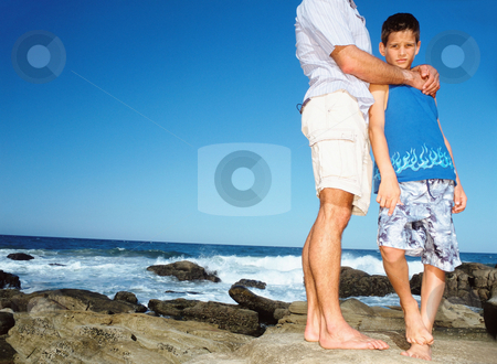To use this stock image in your creative project, please select the size you need over to the right and click the "Add to Cart" button.
Your downloaded image will come with the Cutcaster watermark removed so don’t worry about the watermark you see on this page. MPIXIS550160 stock photo, Adult with boy by the sea by Mpixis World