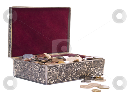 To use this stock image in your creative project, please select the size you need over to the right and click the "Add to Cart" button.
Your downloaded image will come with the Cutcaster watermark removed so don’t worry about the watermark you see on this page. Treasure box stock photo, Treasure box isolated on white background white coins by Adrian Costea