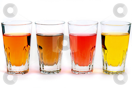 To use this stock image in your creative project, please select the size you need over to the right and click the "Add to Cart" button.
Your downloaded image will come with the Cutcaster watermark removed so don’t worry about the watermark you see on this page. Glass with colored water stock photo, An artistic view of small glasses filler with water of four different colors by Emmanuel Keller