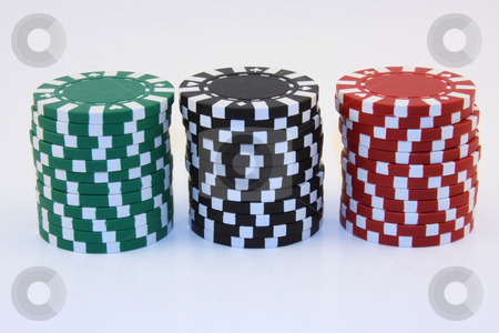 To use this stock image in your creative project, please select the size you need over to the right and click the "Add to Cart" button.
Your downloaded image will come with the Cutcaster watermark removed so don’t worry about the watermark you see on this page. Casino Chips stock photo, Gambling chips in red, green and black piles. by Steve Stedman